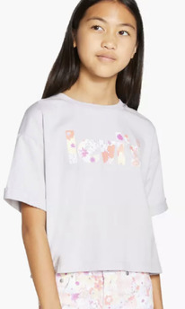 LS MEET AND GREET ROLLED SLEEVE GRAPHIC T-SHIRT BIG GIRLS Misty Lilac - Purple