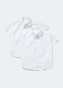 Matalan Girls 2 Pack White Generous Fit School Blouses ���