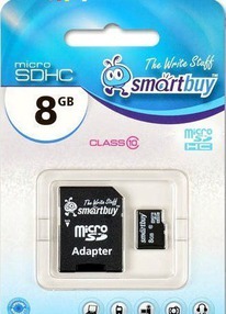����� ����-������ MicroSD 8 �� Smart Buy +SD ������� (class 10)