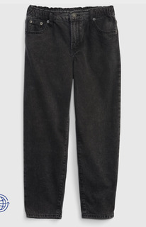 GAP Kids High Rise Barrel Jeans Black Wash
