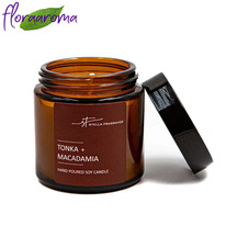 Hand poured soy candle TONKA+MACADAMIA, 90 ��