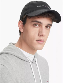 TomH EMBROIDERED TOMMY LOGO BASEBALL CAP Th Deep Black