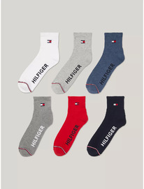 TomH ������� Quarter Top Sock 6-Pack Lucent White / Multi ���