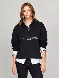 TomH Half-Zip Embroidered Logo Sweatshirt ColorNavy