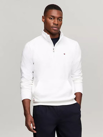 TomH Quarter-Zip Fleece Sweatshirt ColorOptic White