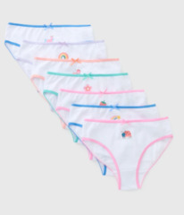 Matalan / 7 Pack Girls White Design Briefs (1-11yrs)