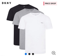 Mandmdirect DKNY Mens Giants Three Pack T-Shirts Black/White/Grey Marl ���