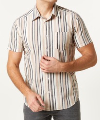 kik Seersucker-Hemd Identic, Knopfleiste