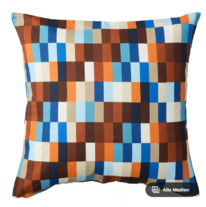 ikea LVNATURSKOG Kissenbezug, braun/blau, 50x50 cm