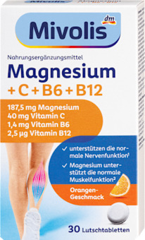 dm Magnesium + Vitamin C + Vitamin B6 + B12 Lutschtabletten 30 St, 45 g