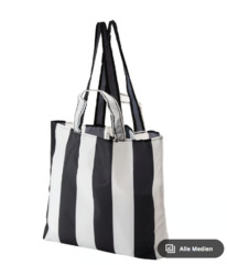 ikea SKYNKE Tragetasche, gestreift/schwarz wei, 45x36 cm